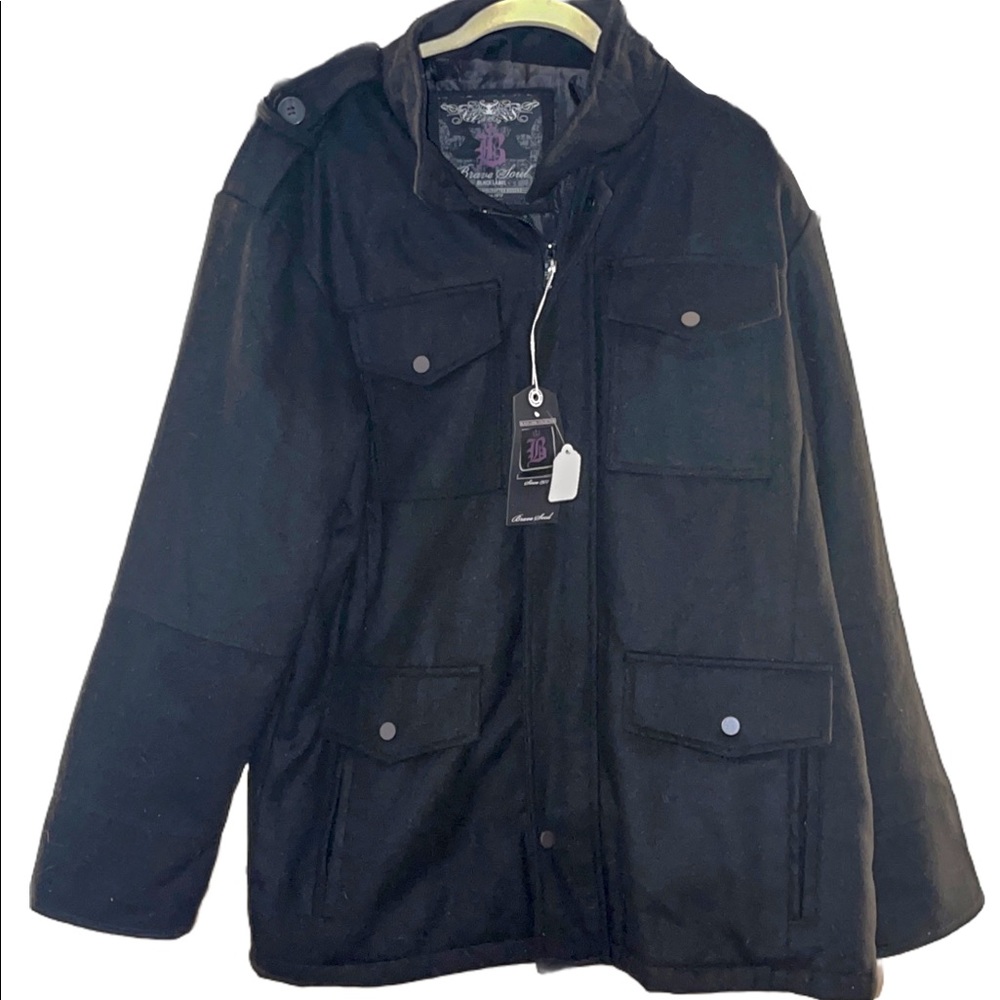 New Brave Soul Black Wool Jacket | Men’s XL